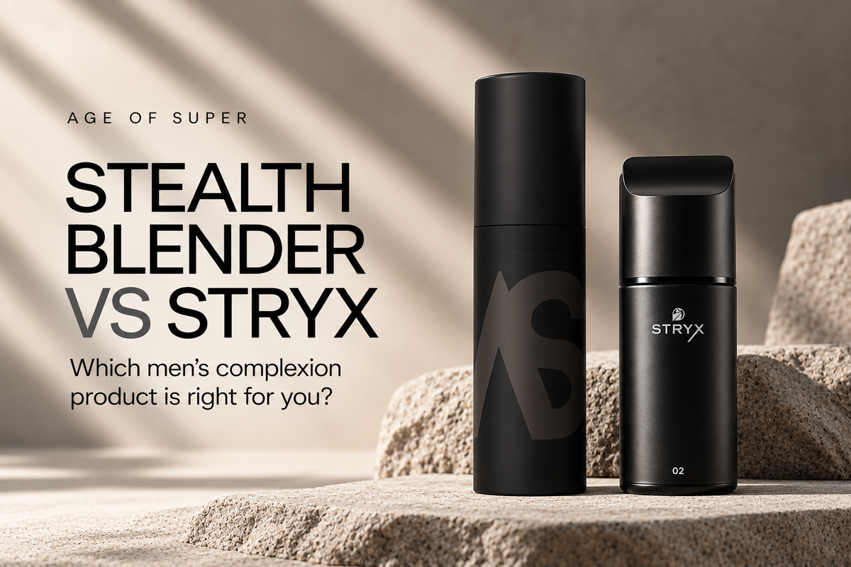 Age of Super — Stealth Blender vs Stryx men’s tinted moisturizer comparison