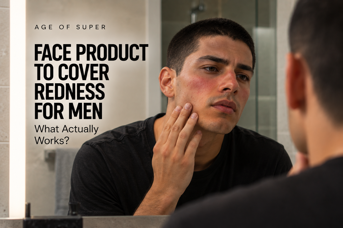Face product to cover redness for men