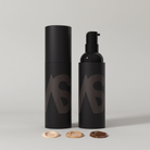 Stealth Blender men's tinted moisturizer pump bottle and tube with Light, Medium and Dark swatches