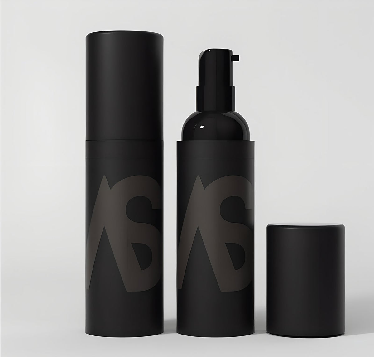 Stealth Blender capped bottle, pump bottle and cap